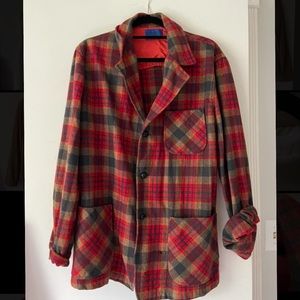Vintage Plaid Button Up Jacket
